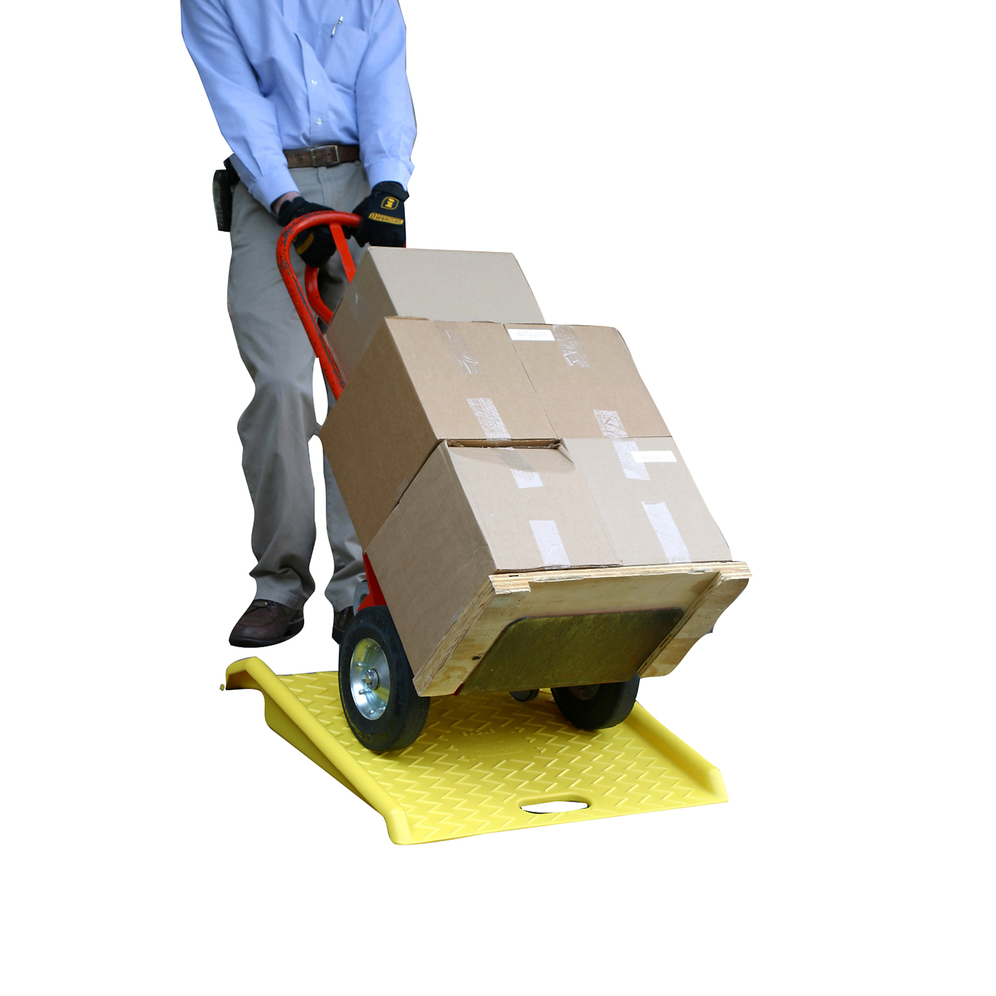 Eagle Poly Curb Ramp — 8in. Height Difference, Lightweight, Yellow, Model# 1794